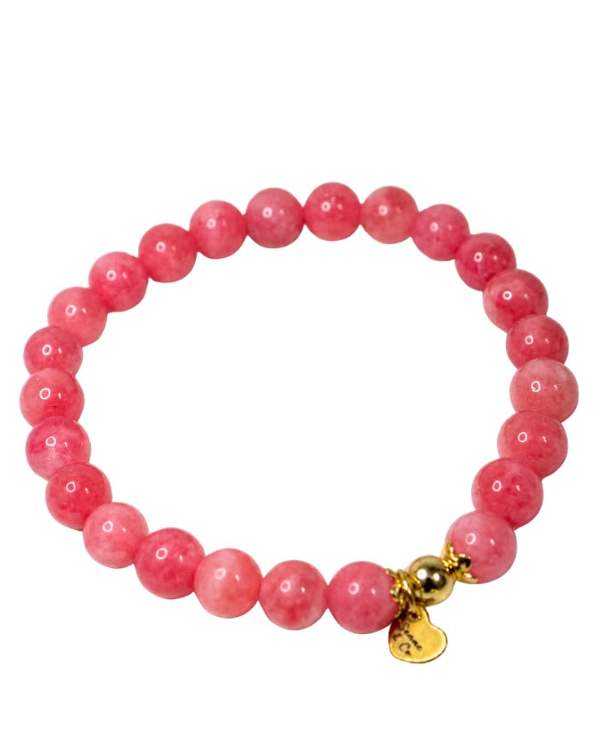 Pink/White Jade Beaded Bracelet from The Sweet Gratitude Collection