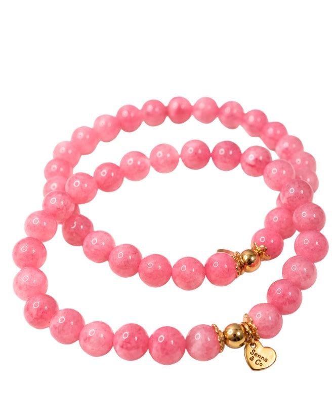 Pink/White Jade Beaded Bracelet from The Sweet Gratitude Collection
