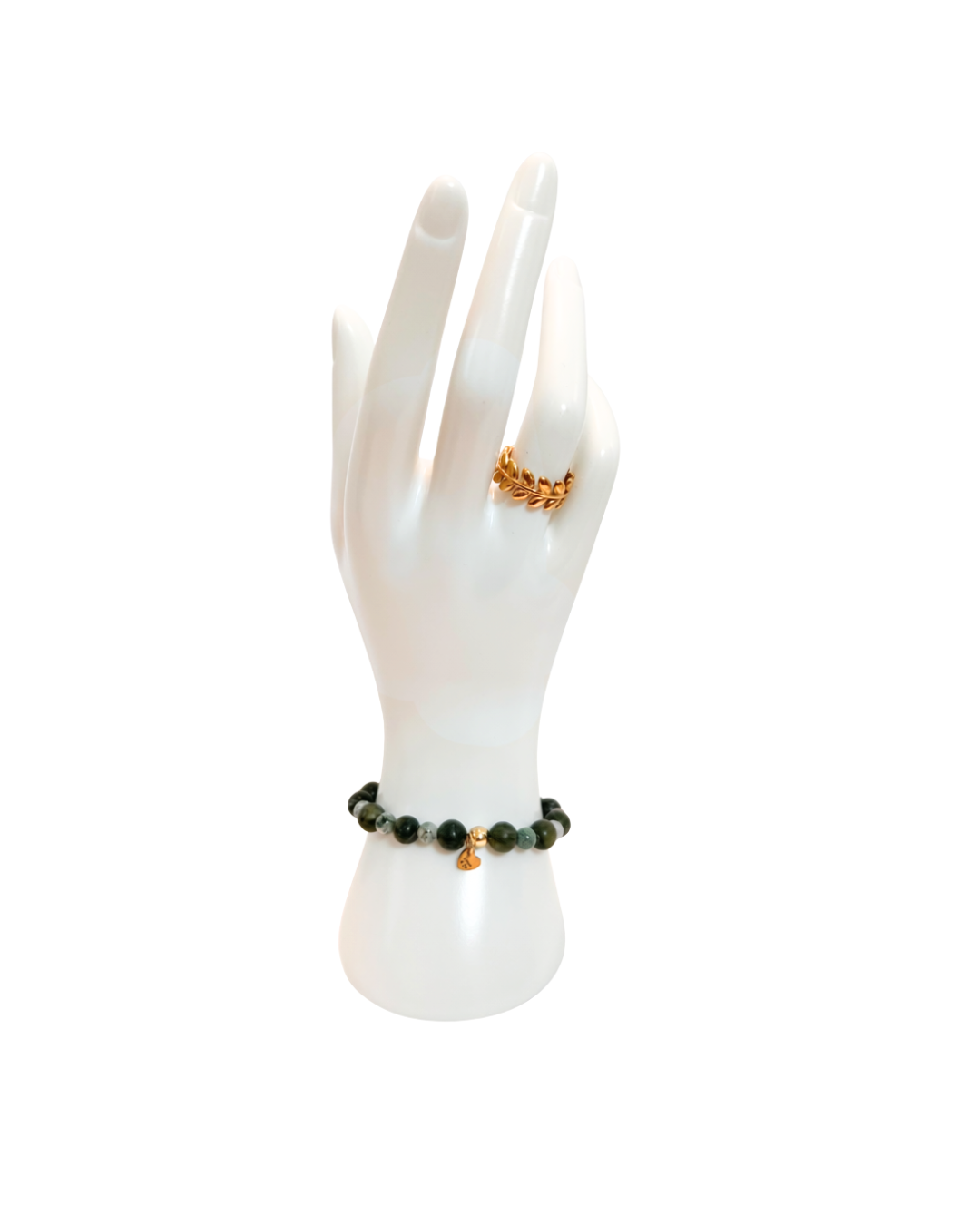 Tree Agate & Canadian Jade Bracelet
