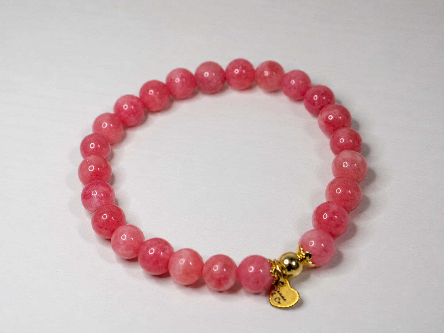 Pink/White Jade Beaded Bracelet from The Sweet Gratitude Collection
