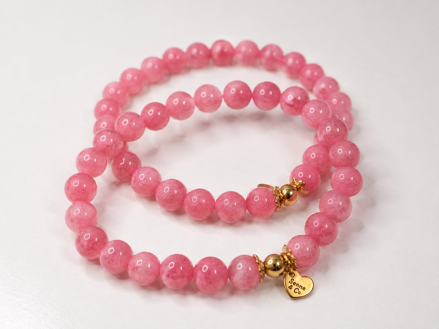 Pink/White Jade Beaded Bracelet from The Sweet Gratitude Collection