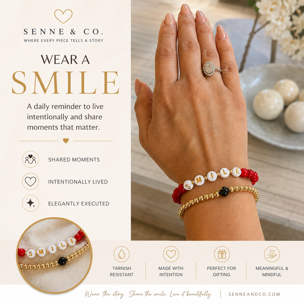 Gem Stone SMILE Bracelet