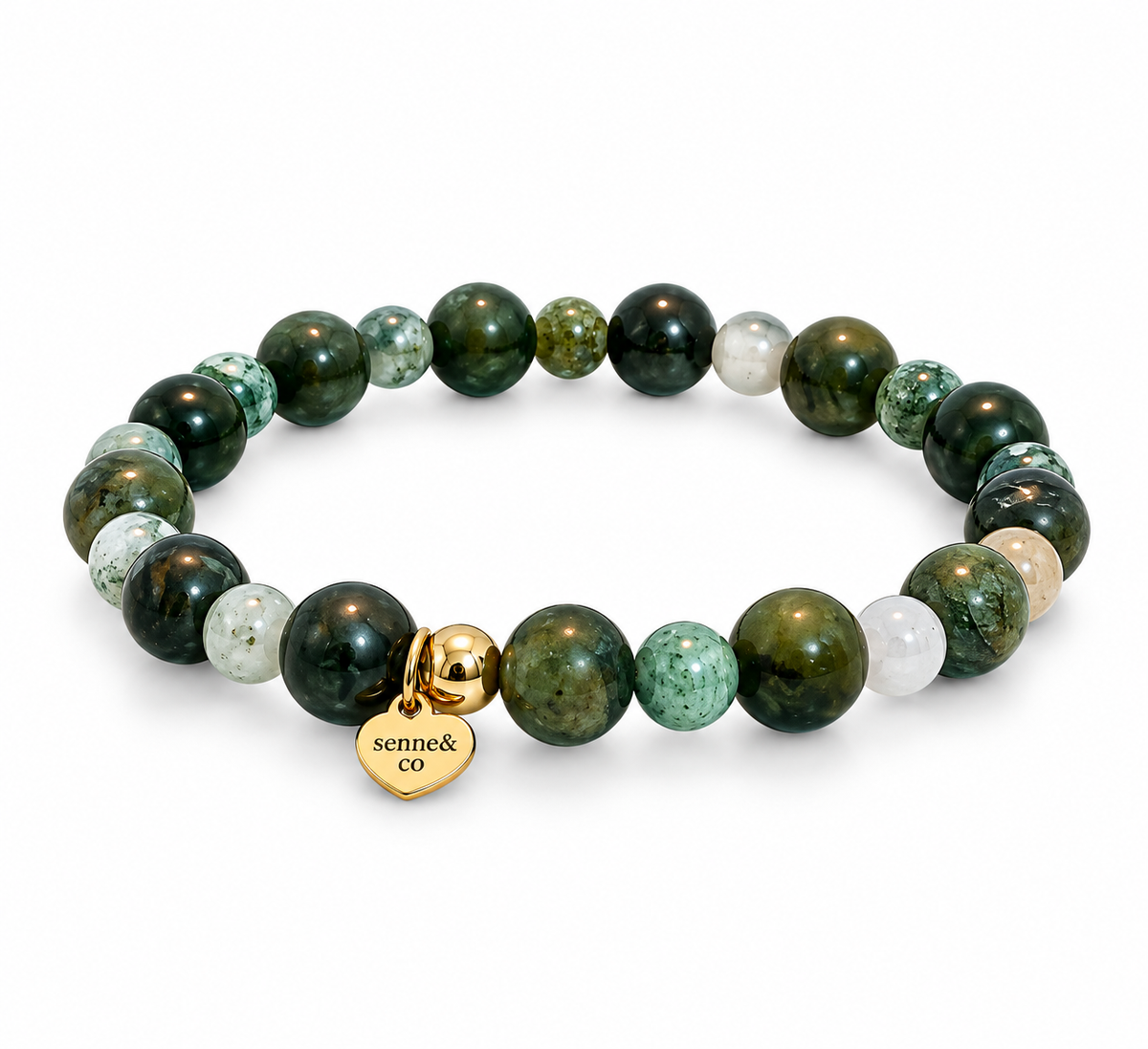 Tree Agate & Canadian Jade Bracelet