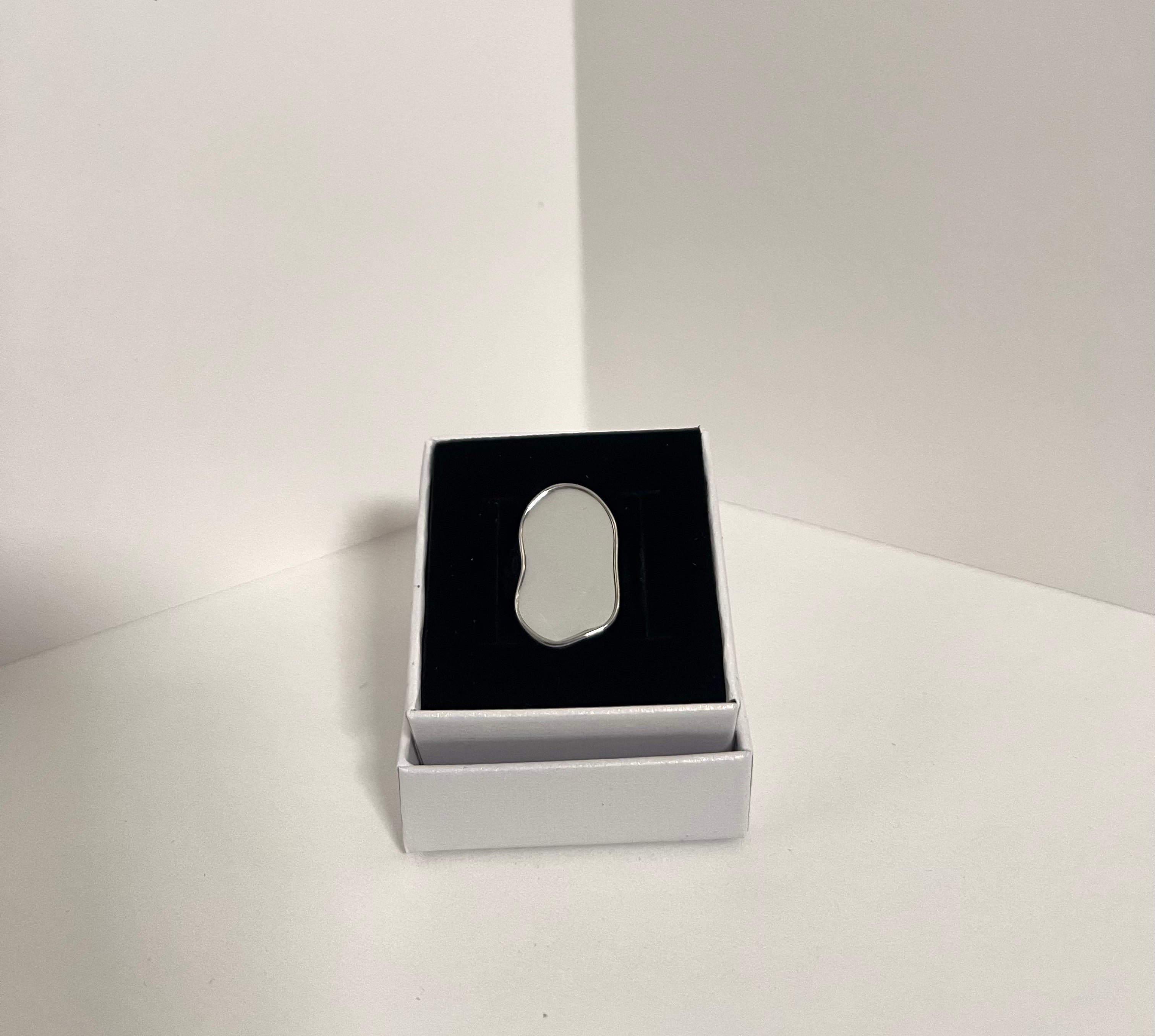 Organic Signet Ring with Mother of Pearl Inlay