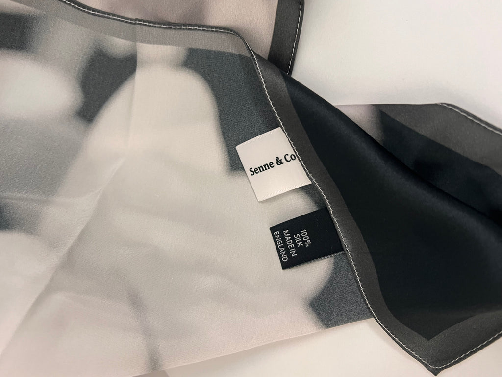 Monochrome Dreams Silk Satin Scarf