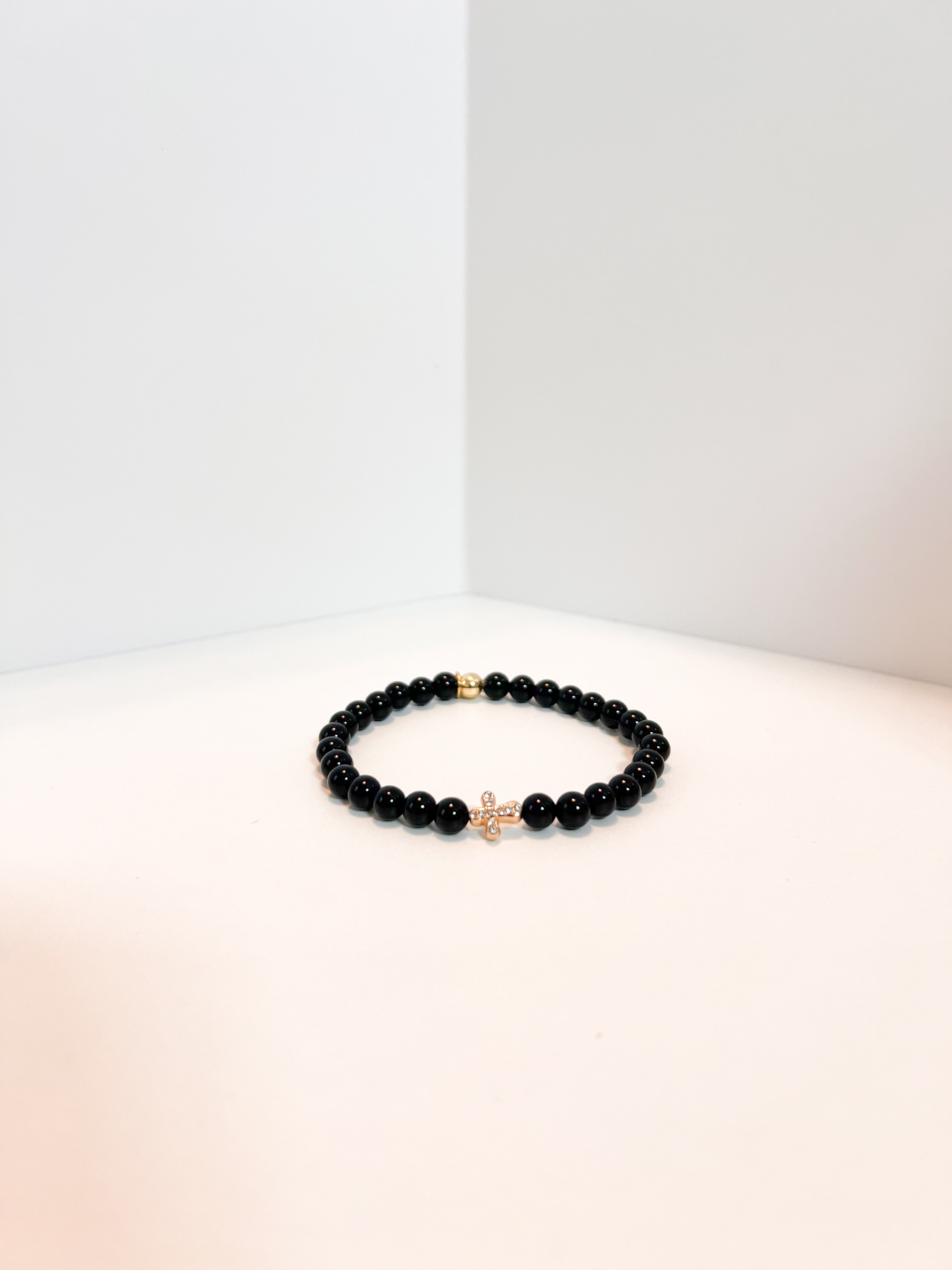 Black Onyx Cross Bracelet