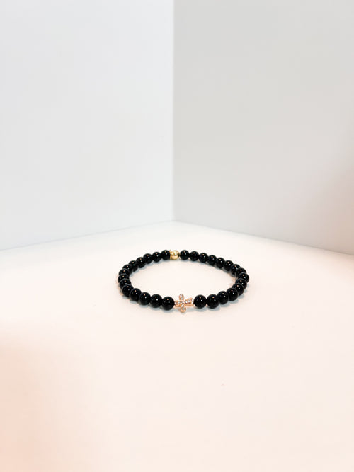 Black Onyx Cross Bracelet