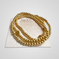 Stainless Steel 14 K Gold Plated stretch Bead Bracelet (Stack of Three)