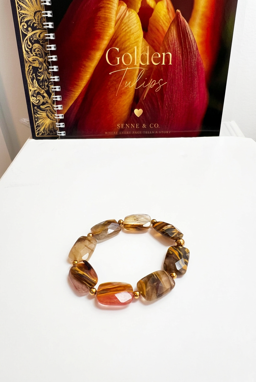 Golden Cherry Quartz Stretch Bracelet