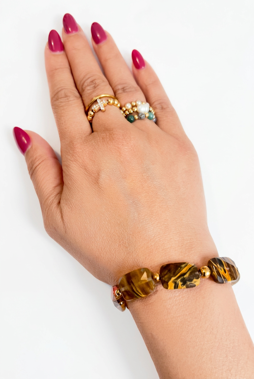 Golden Cherry Quartz Stretch Bracelet