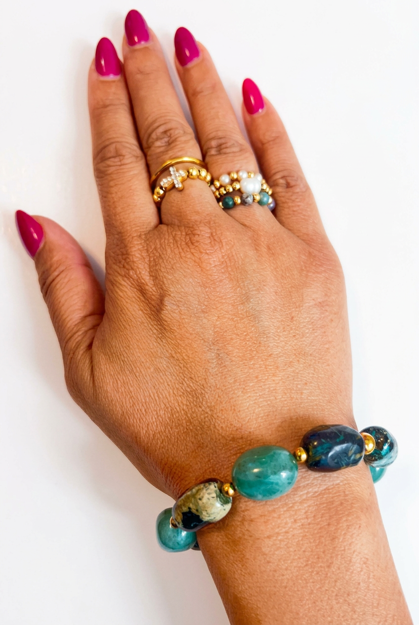 African Turquoise with Green Aventurine