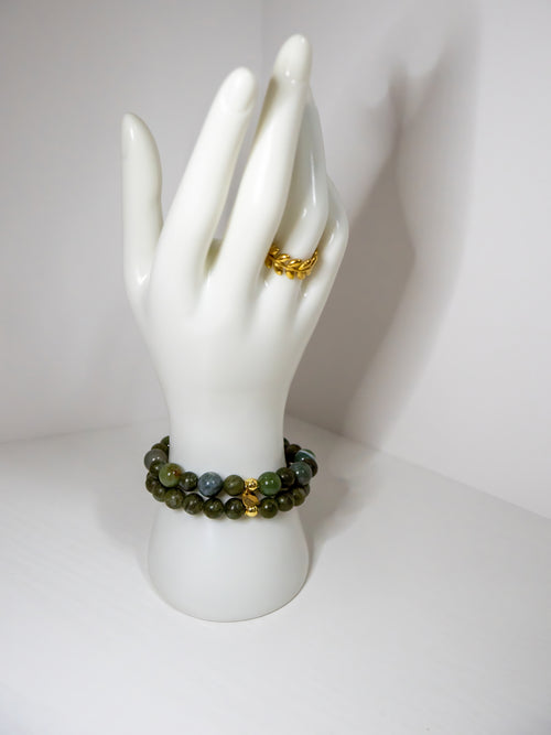 Canadian Jade Bead Bracelet From The Wild Bloom Collection